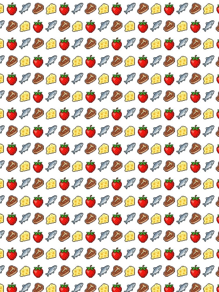 Pixel Food Set – Retro Game Style Icons by WATEKE Unisex , , , Long Sleeve Tee