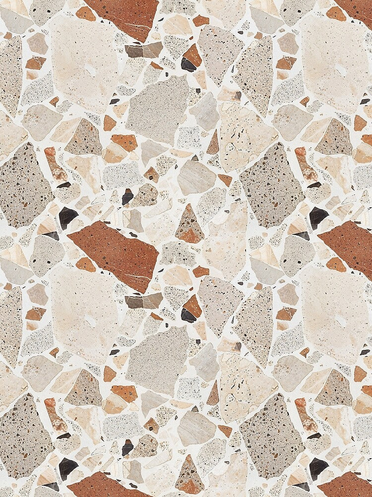Modern Terrazzo Stone Pattern in Warm Earth Tones by QuietBloom80