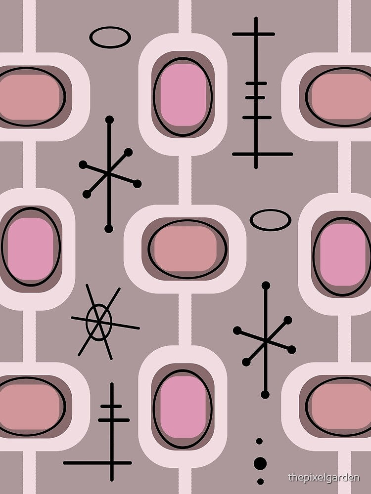 Space Age Geometric Art Mauve by thepixelgarden