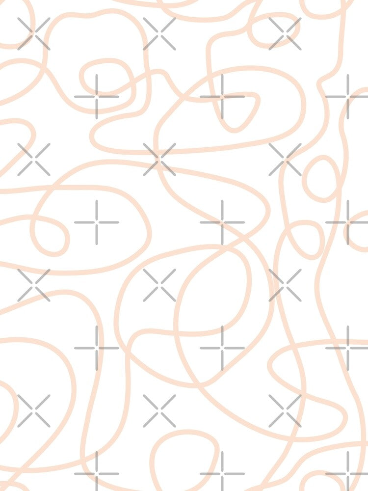 Doodle Line Art Pattern | Peach on White by itsjensworld
