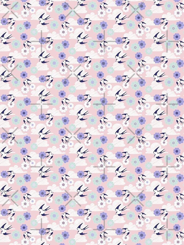 Swallows arrive in spring pink by pakanta Unisex , , , Long Sleeve Tee