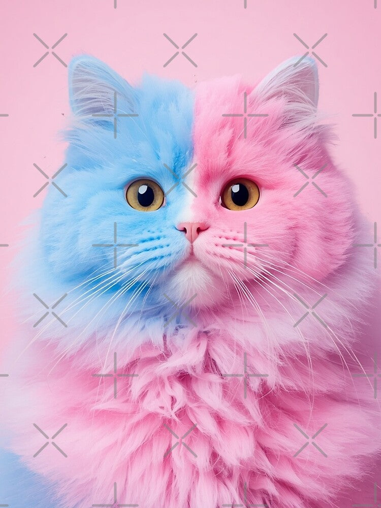 Cotton Candy Cat Kawaii Sticker by Stylestickers55 Unisex , , , Long Sleeve Tee