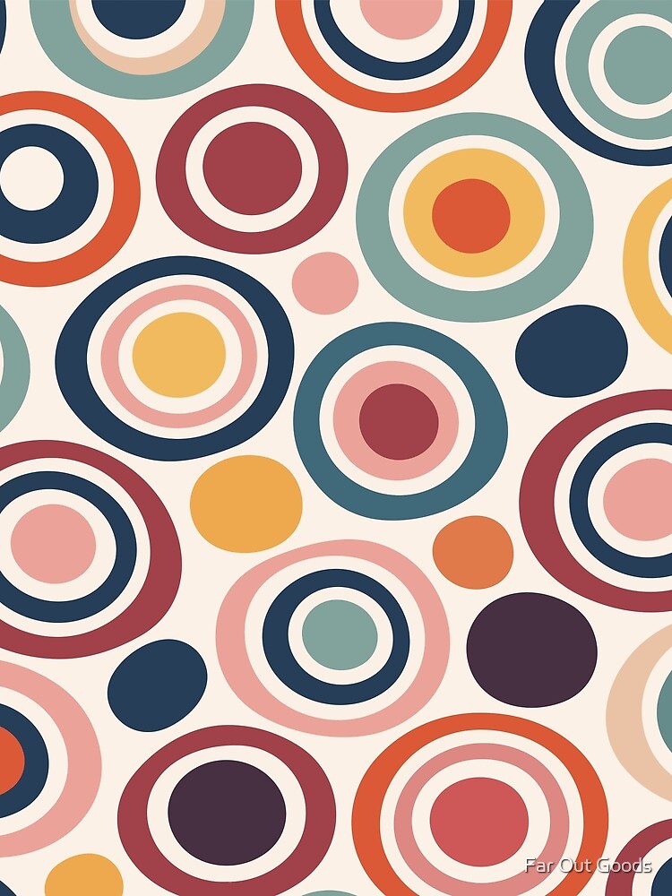 Mid Century Modern Concentric Circles - Retro Abstract Geometric Pattern by Far Out Goods