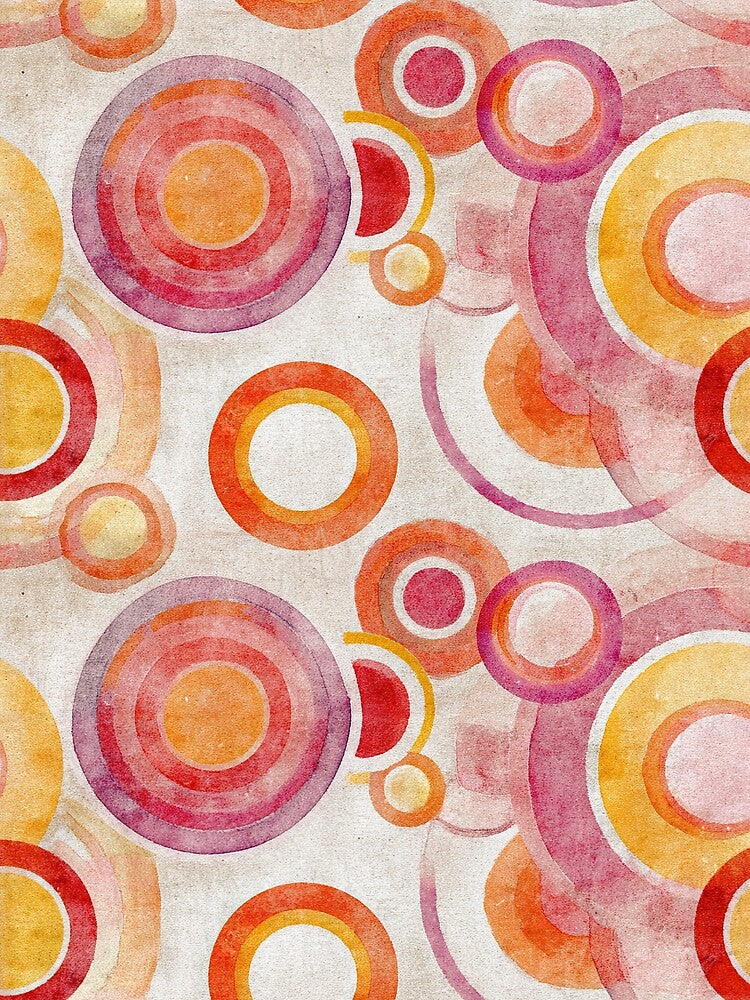 Retro Watercolor Circle Burst Pattern by Kybruno's Creations