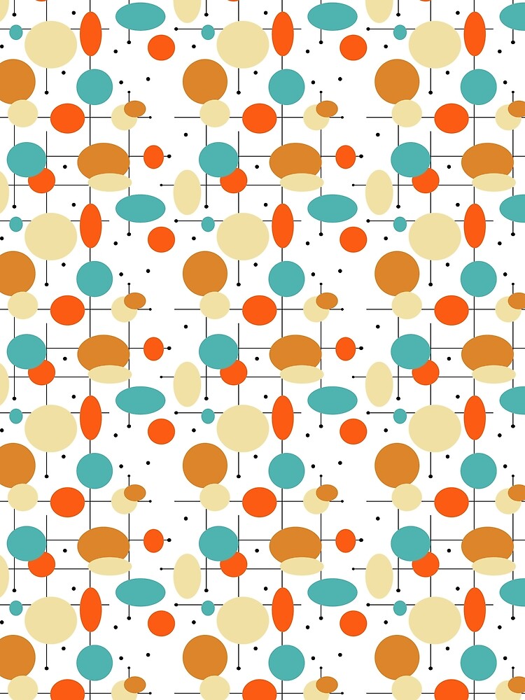 Colorful Geometric Circles Mid Century Pattern by Orchard Berry