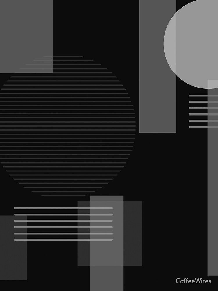 Black and Grey Tones Squares and Circles by CoffeeWires