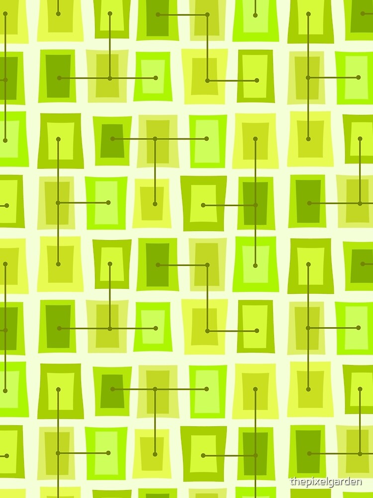 Wonky Doors Smaller Chartreuse Green by thepixelgarden