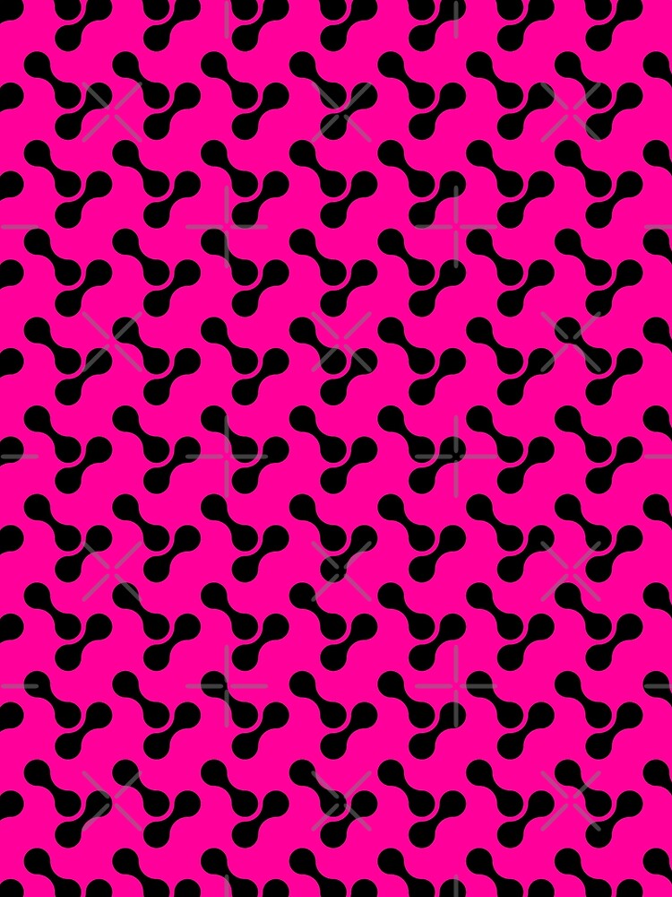 black and hot pink abstract bone circle organic shape pattern by Ray Loka Unisex , , , Long Sleeve Tee
