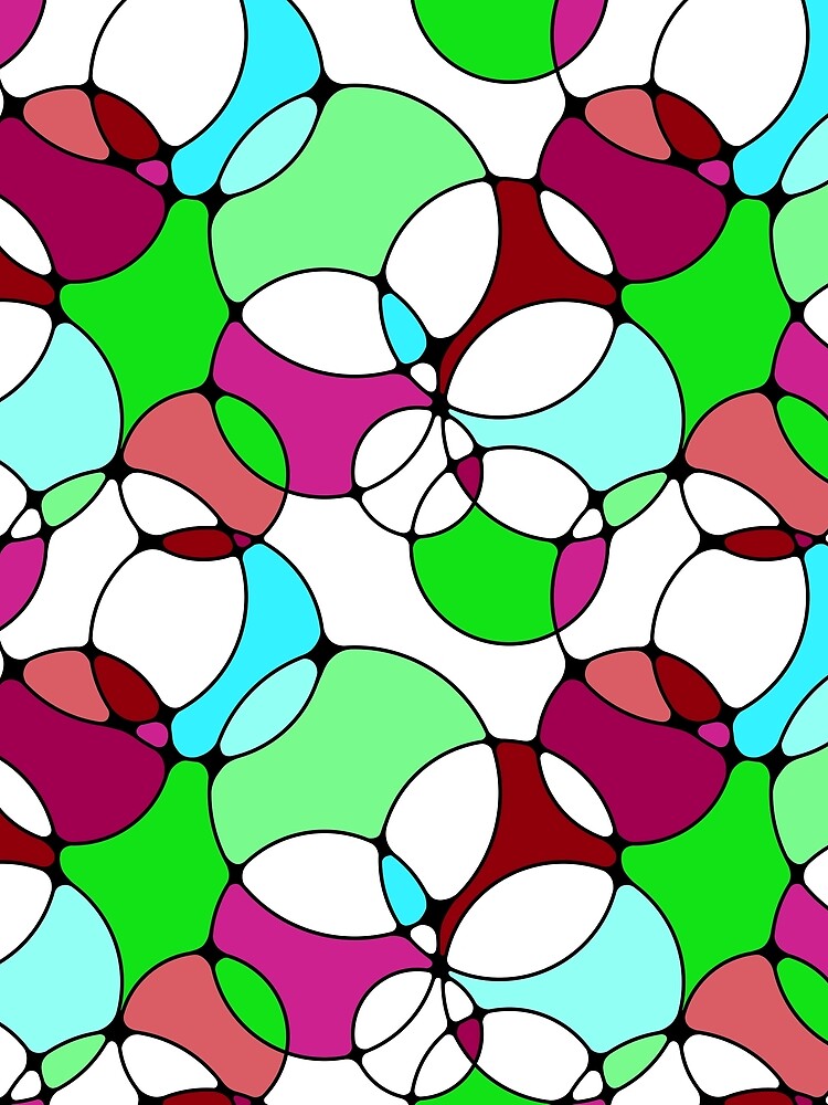Neurographic Joy Abstract Overlapping Shapes Plum Green Blue Maroon by thecolorbirdie