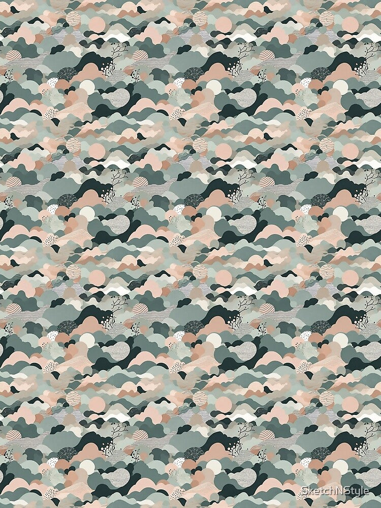 Modern Nature Geometric Seamless Pattern by SketchNStyle