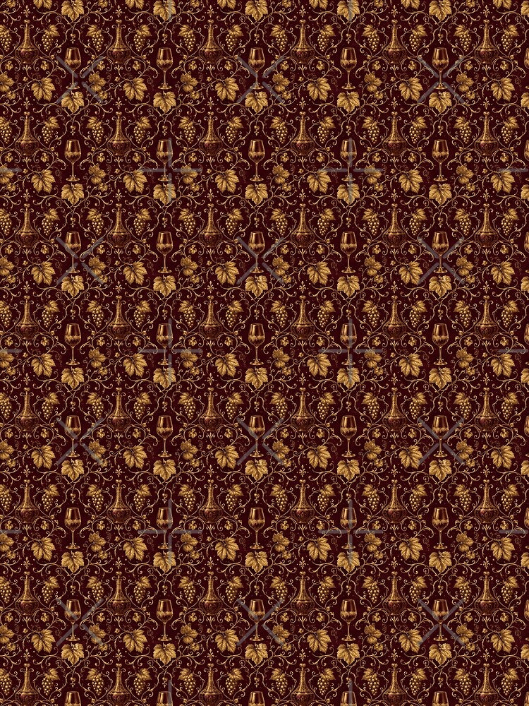 Luxury Wine Vine Pattern by hogardevinos22 Unisex , , , Long Sleeve Tee