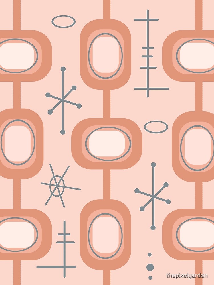 Space Age Geometric Art Peach by thepixelgarden