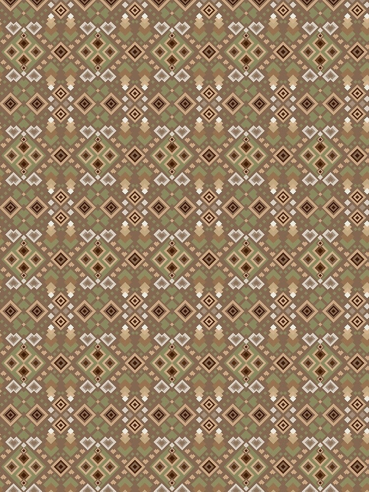 Earth-Tone Tribal Geometric Seamless Pattern by VaWalen