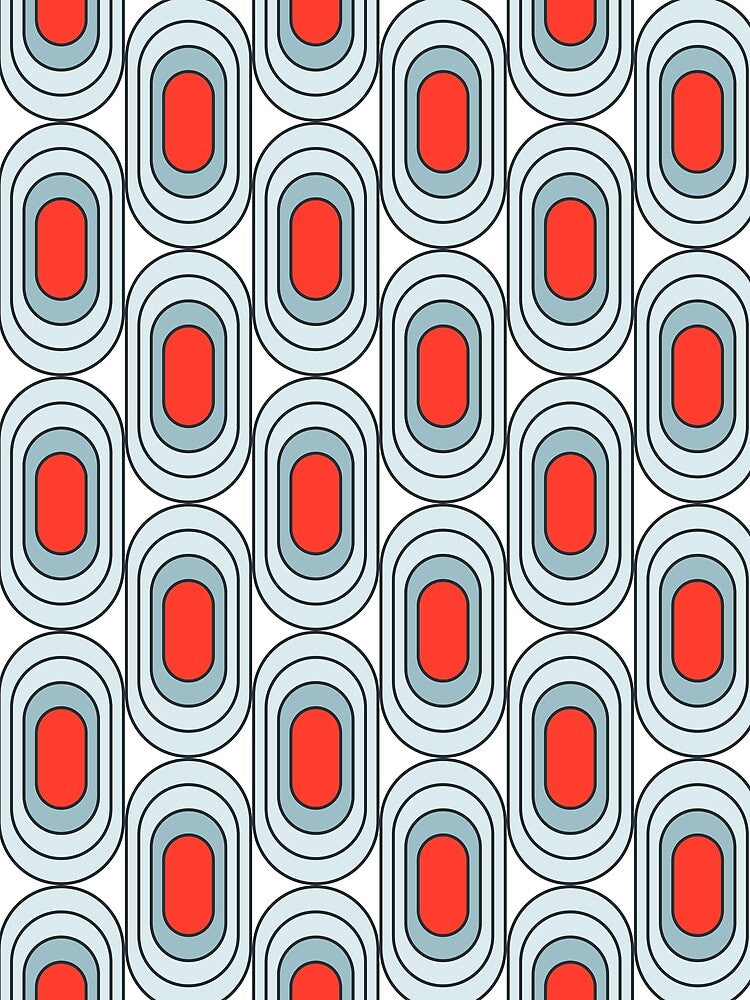 Retro Elipses Blue and Orange by Blue-Banana