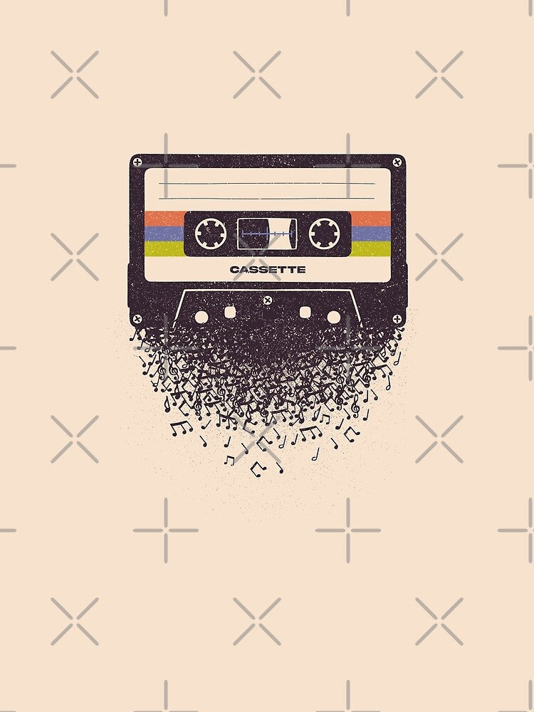 Cassette Swan Song Musical Notes by Tobe Fonseca by Tobe Fonseca® Unisex , , , Long Sleeve Tee
