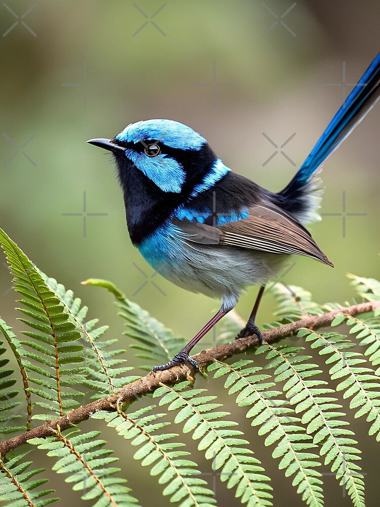 Fairy-wren superb by pawprintz Unisex , , , Long Sleeve Tee