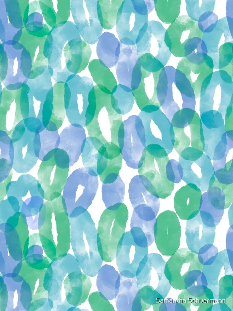 Watercolor Overlapping Links in Blue by Samantha Schuermann