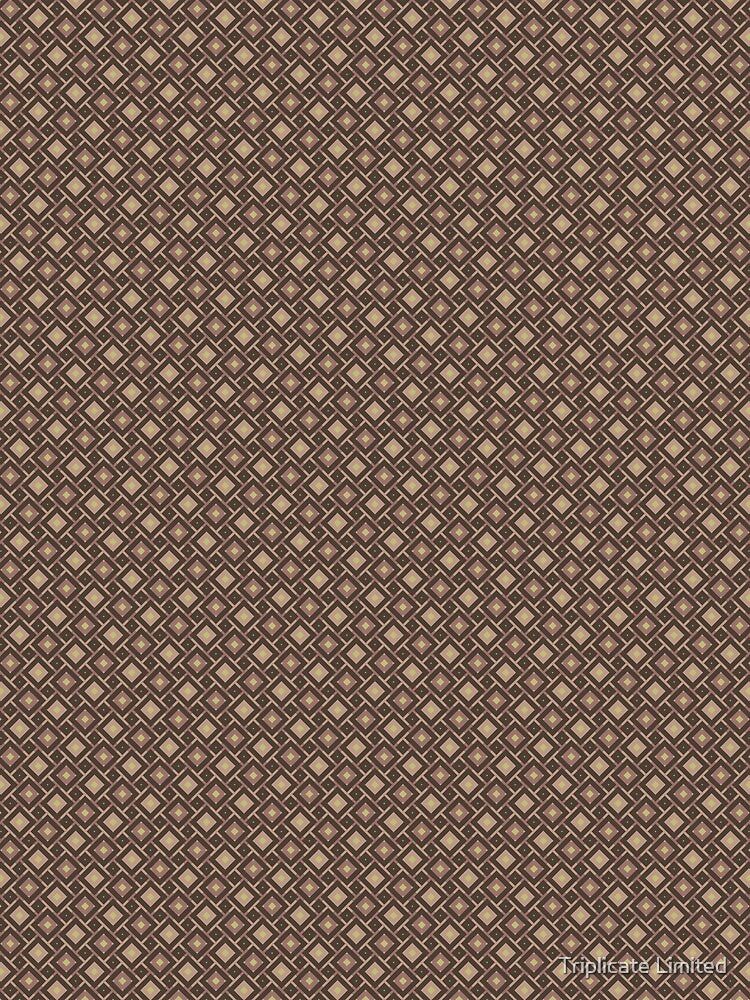 Geometric Warm Neutrals Colorful Diamond Checkerboard by Triplicate Limited