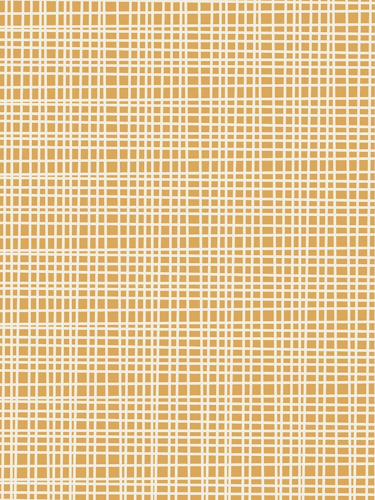 Mid Century Modern Minimalist Woven Line Fine Weave Pattern in Muted Mustard Gold by kierkegaard