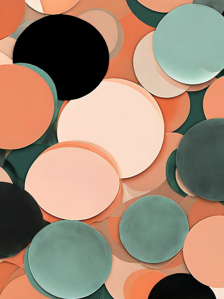 Overlapping circles in soft peach and mint green for a fresh, spring by Tchoice