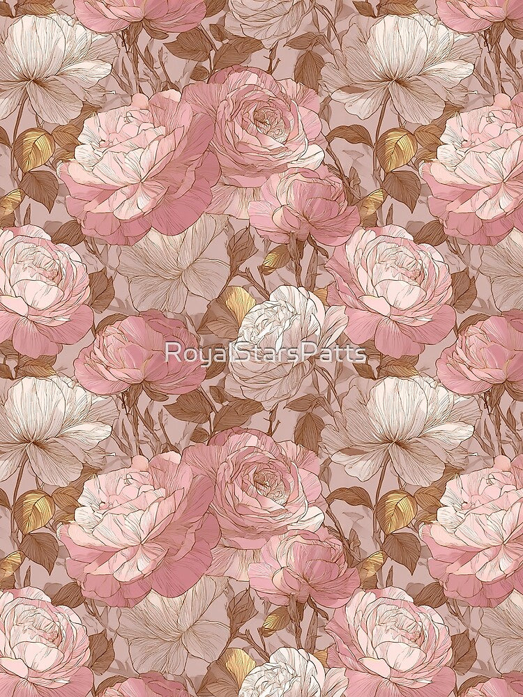 Chic Rose - Flower Floral Pattern  - Christmas Gifts For Boyfriend by RoyalStarsPatts