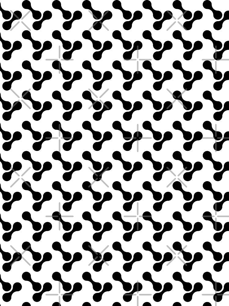 black and white abstract bone circle organic shape pattern by Ray Loka Unisex , , , Long Sleeve Tee