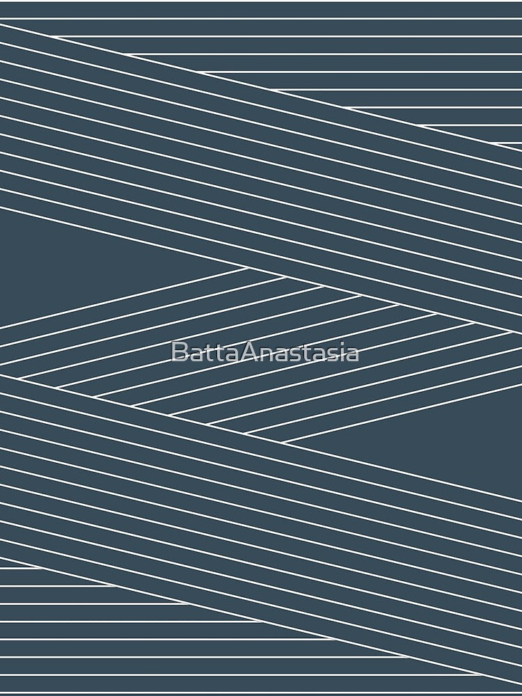 Line art in Mid Century style - dark blue by BattaAnastasia