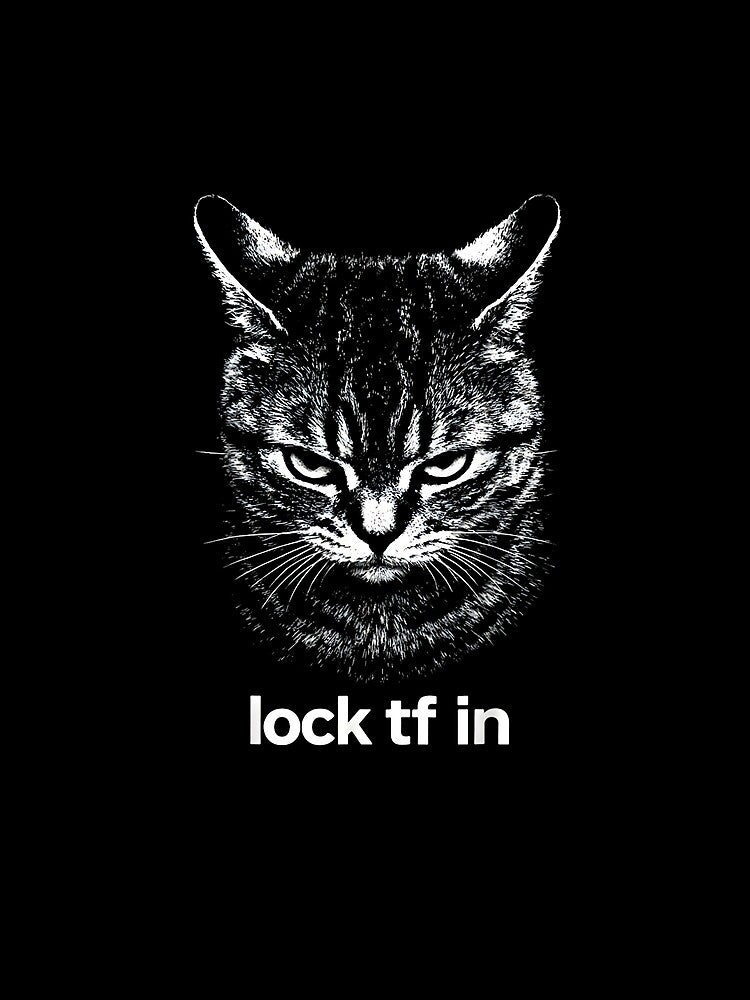 Lock TF In Cat Funny Meme Aggressive Cat Humor Design by FerminVigo