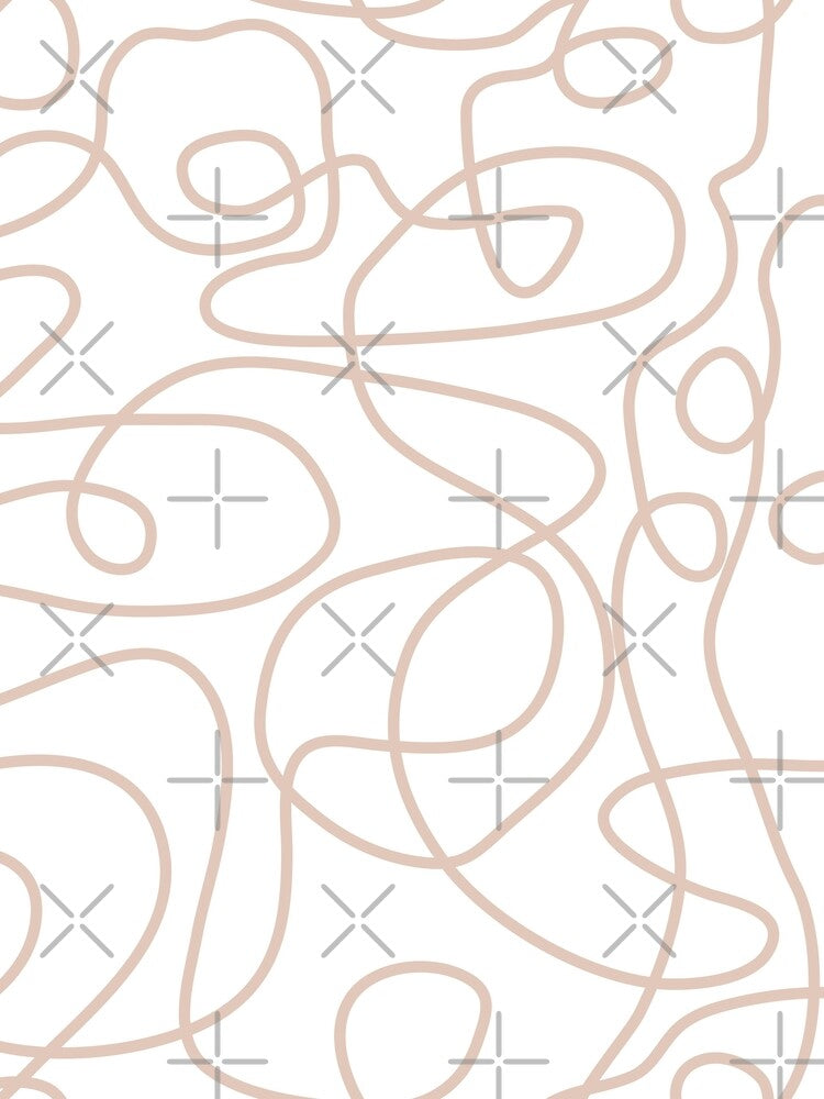 Doodle Line Art Pattern | Soft Terracotta on White by itsjensworld