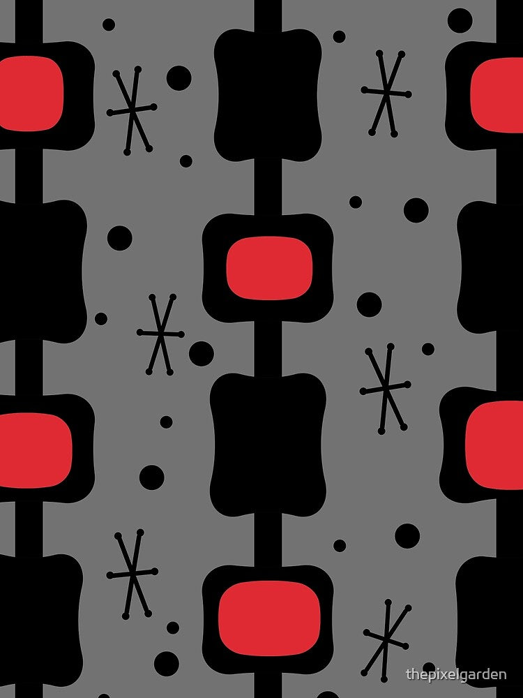 Retro Mid Mod Columns Boxes Red by thepixelgarden