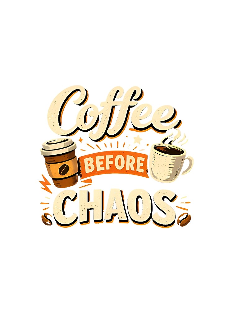 Coffee Before Chaos Retro Vintage Coffee by RYAN48011 Unisex , , , Long Sleeve Tee