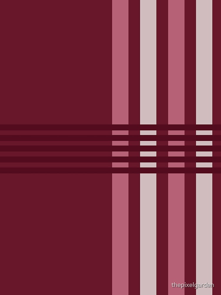 Midcentury Modern Abstract Lines Burgundy by thepixelgarden