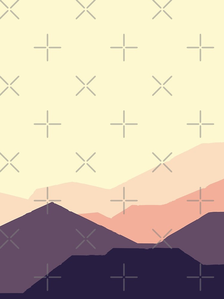 Abstract Landscape Art – Minimalist Mountain Scene by Fun Funky Designs