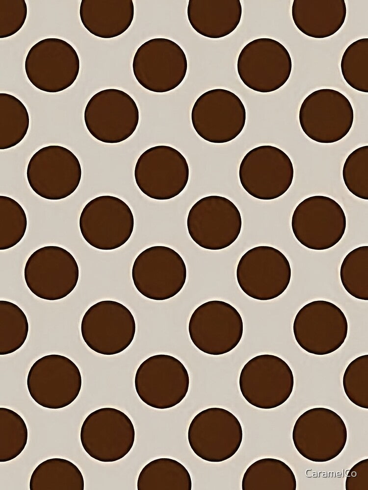 Retro Chocolate & Cream Polka Dot Pattern by CaramelCo