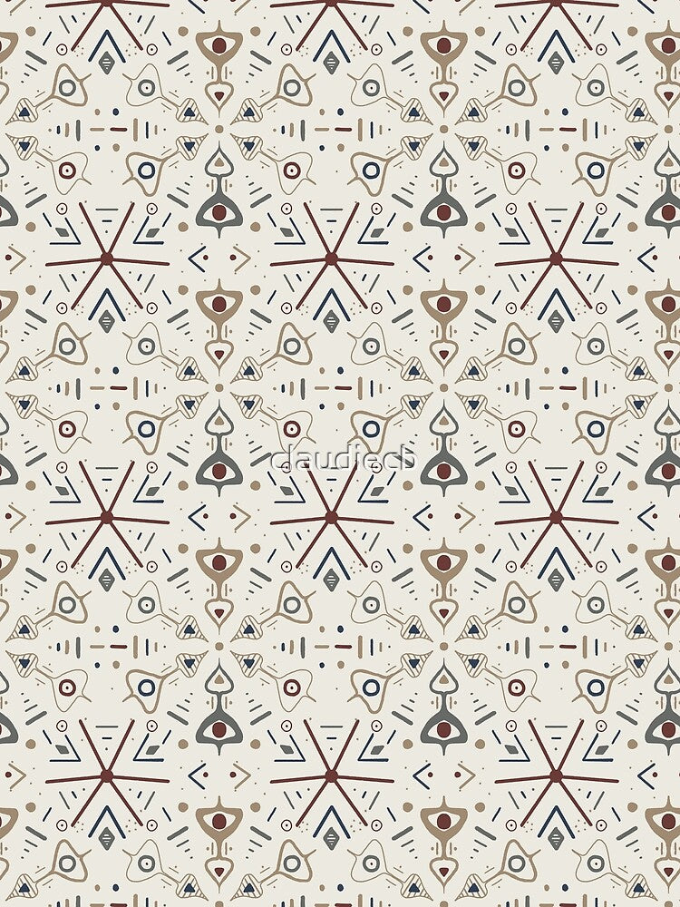 Neutral Geometric Damask colored by claudiecb