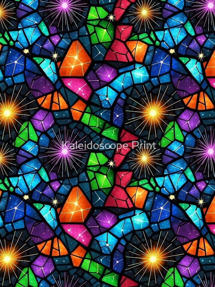 Starburst Stained Glass Mosaic by Kaleidoscope Print
