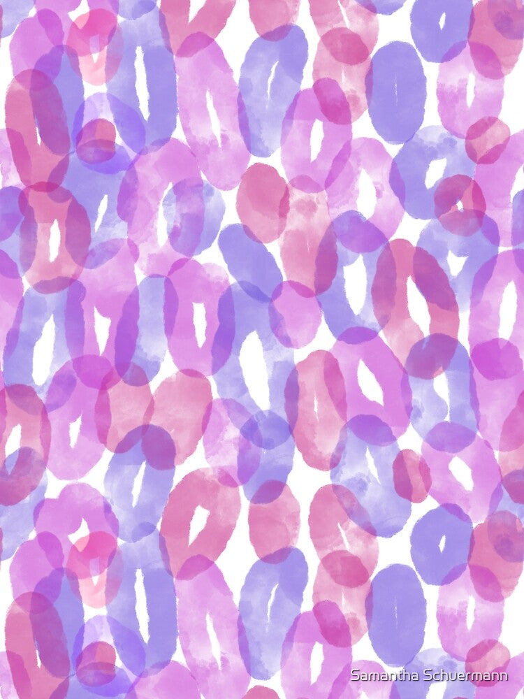 Watercolor Overlapping Links in Pink by Samantha Schuermann