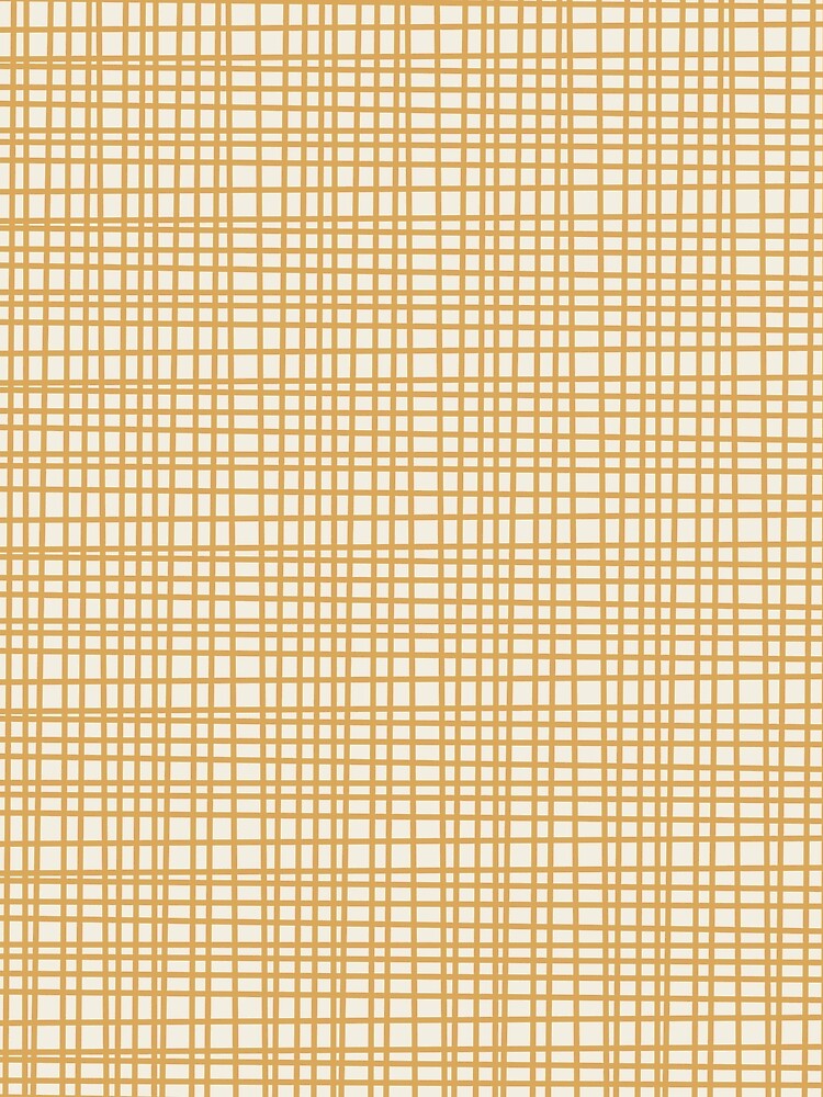 Mid Century Modern Minimalist Woven Line Fine Weave Pattern in Muted Mustard Gold and Beige by kierkegaard
