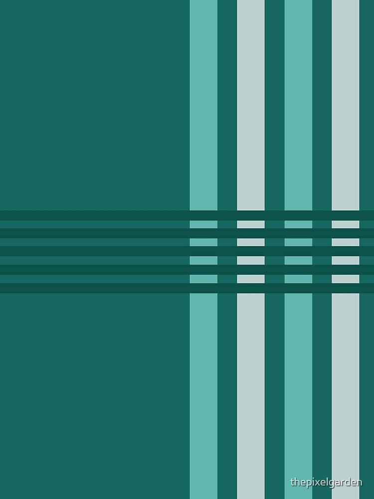 Midcentury Modern Abstract Lines Turquoise by thepixelgarden