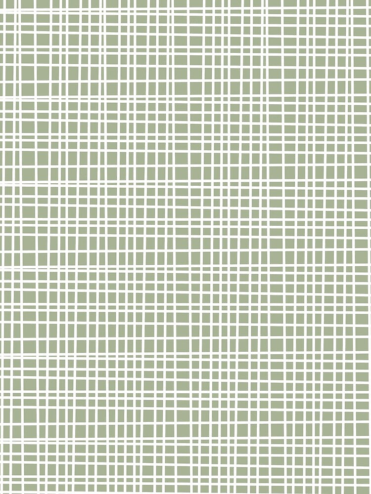 Fine Weave Retro Mid Century Modern Minimalist Woven Line Pattern Sage Green and White by kierkegaard