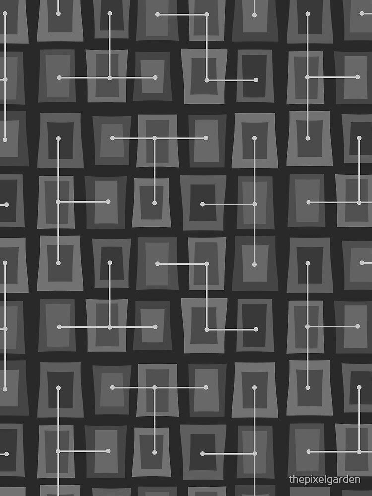 Wonky Doors Smaller Black Dark Gray by thepixelgarden