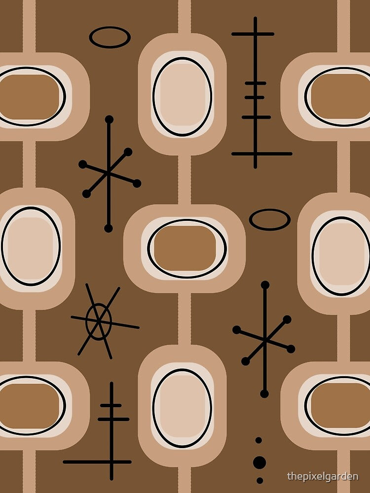 Space Age Geometric Art Brown by thepixelgarden