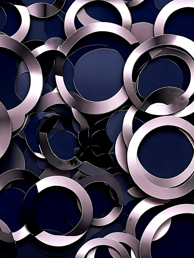 Overlapping circles in navy and silver for a sleek, modern by Tchoice