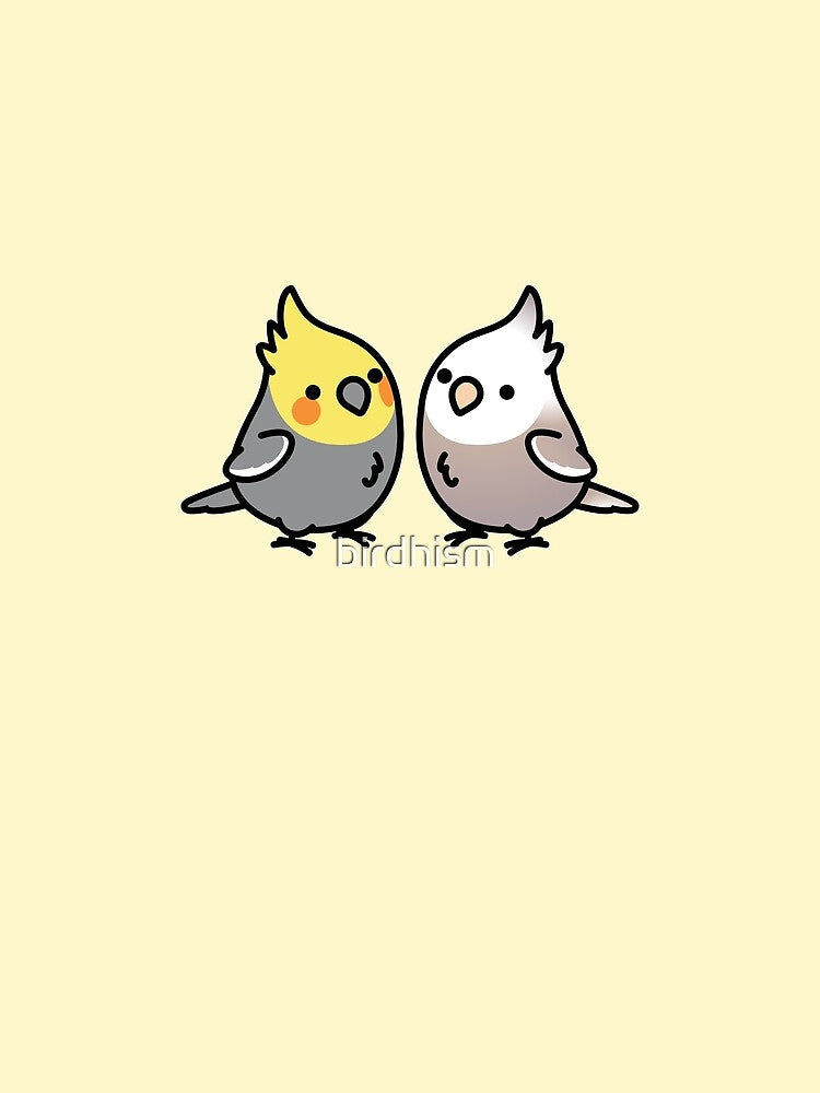 Custom Cockatiel Pair by birdhism Unisex , , , Long Sleeve Tee