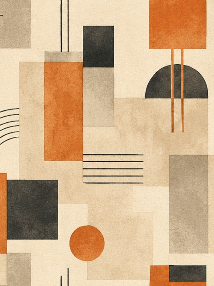 Mid-century modern geometric pattern with neutral shapes by Longsilp