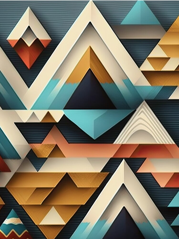Geometric Neutral Earth Tones Mountains Pattern by KL14