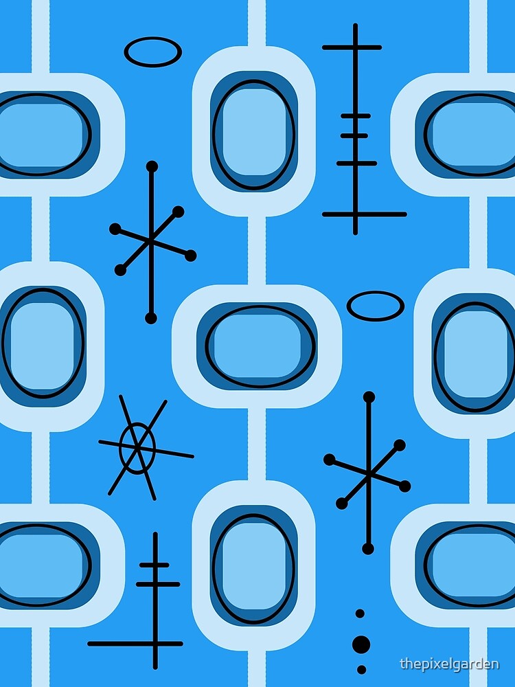 Space Age Geometric Art Blue by thepixelgarden