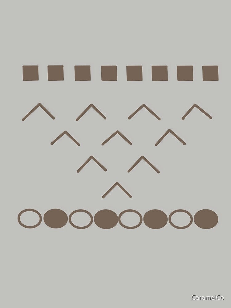 Abstract Geometric Earth Tones - Chevron and Circles Minimal Art by CaramelCo
