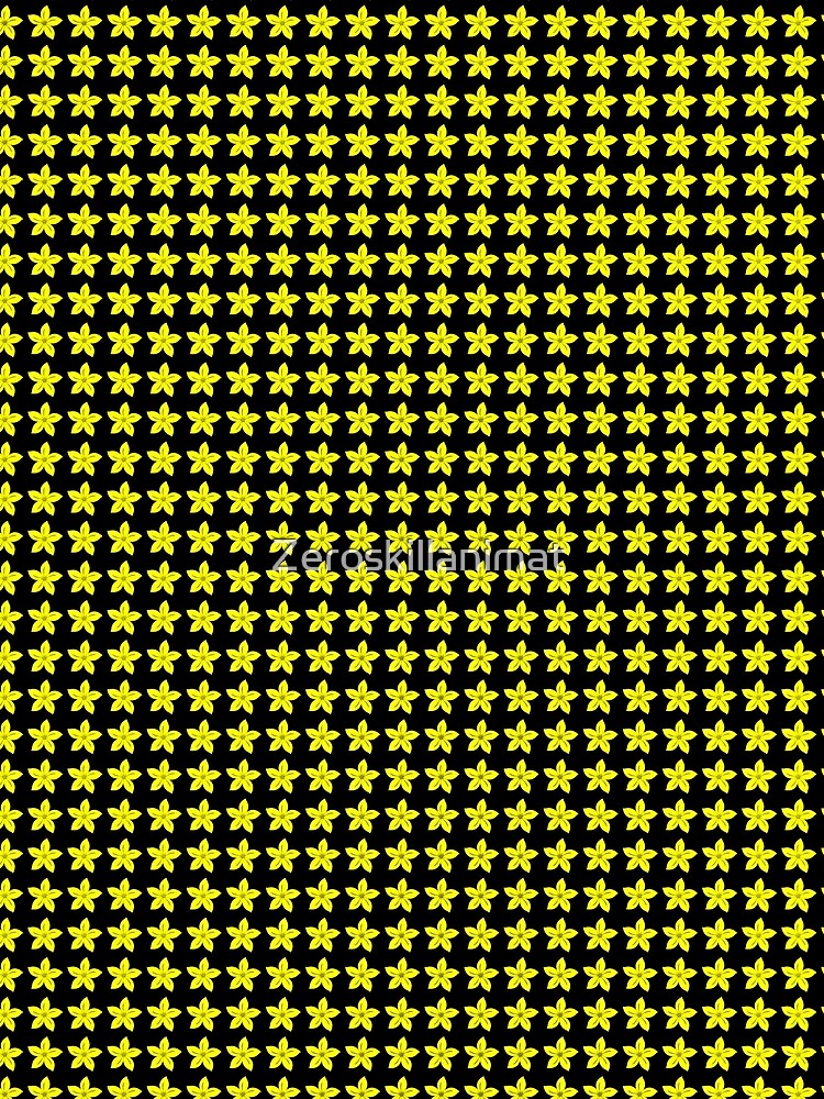 Traditional Japanese Flowers Pattern (black and gold) by Zeroskillanimat Unisex , , , Long Sleeve Tee