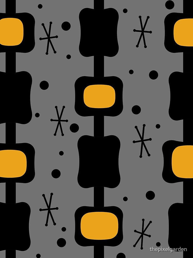 Retro Mid Mod Columns Boxes Orange by thepixelgarden